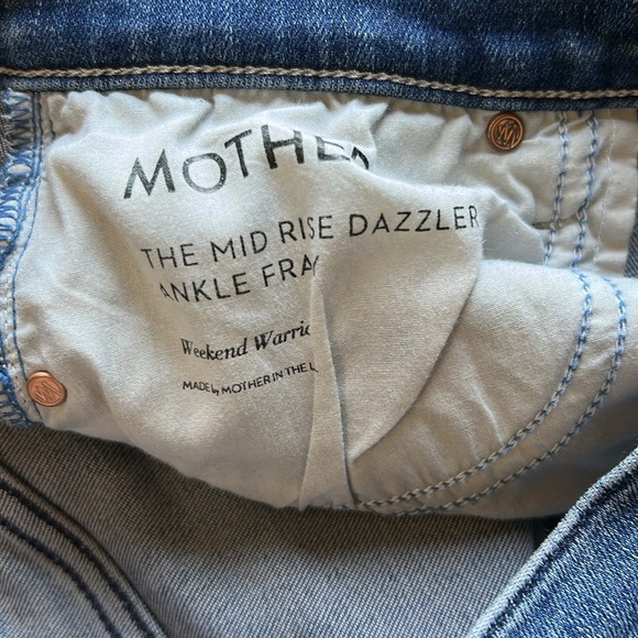 Mother The Mid Rise Dazzler Ankle Fray Weekend Warrior Straight Leg Sz 26 - Picture 10 of 16